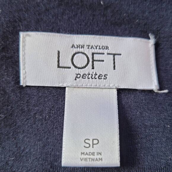 Ann Taylor Loft Blue Rhinestone Neck Open Back Dress Sz Small Petite Sleeveless - Picture 4 of 8